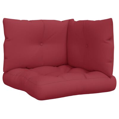 vidaXL Blazine za kavč iz palet 3 kosi vinsko rdeče