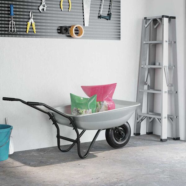 vidaXL Zamenjava za pladenj vozička srebrna 80 x 60 x 25 cm Jeklo