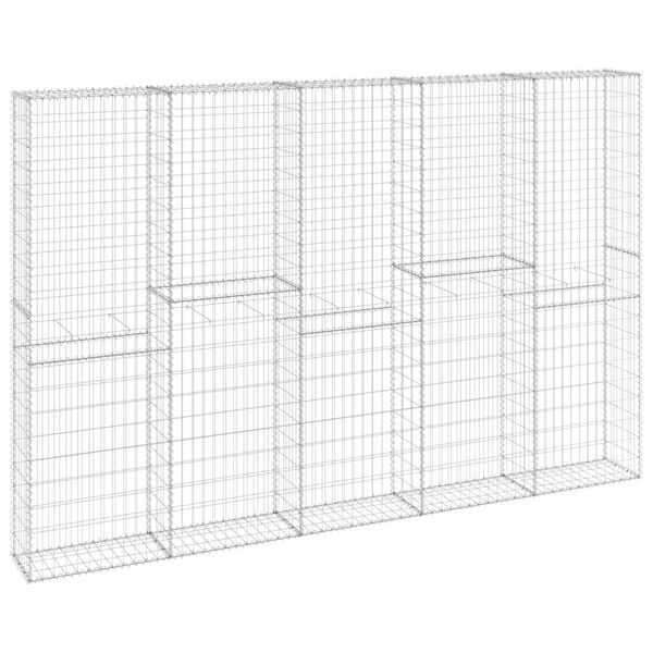 vidaXL Gabionska stena s pokrovi iz pocinkanega jekla 300x30x200 cm