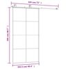vidaXL Drsna vrata z opremo 102,5x205 cm ESG steklo in aluminij