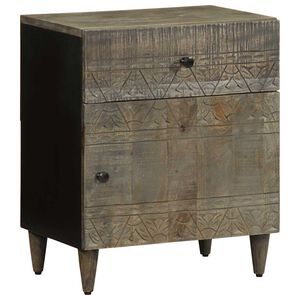 vidaXL nočna omarica svetlo siva 50x33x60 cm masivni les Mango