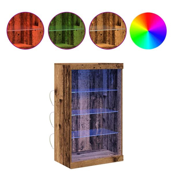 vidaXL LED bočni predalnik Star les 60,5 x 37 x 100 cm Konstruiran les