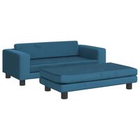 vidaXL Pasja postelja s podaljškom modra 100x50x30 cm žamet