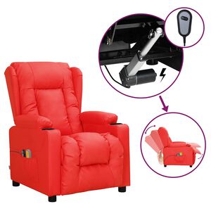 vidaXL Elektri?ni masažni stol rde?e umetno usnje