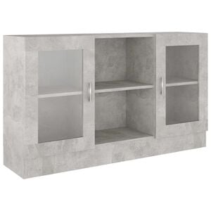 vidaXL Vitrina betonsko siva 120x30,5x70 cm iverna plo&scaron;ča