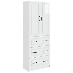 vidaXL Set omar 2 pcs Bela visok sijaj 66 x 34,5 x 87 cm