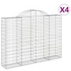 vidaXL Obokane gabion ko&scaron;are 4 kosi 200x30x140/160 cm pocinkano železo