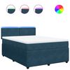 vidaXL Box spring postelja z vzmetnico modra 140x200 cm žamet