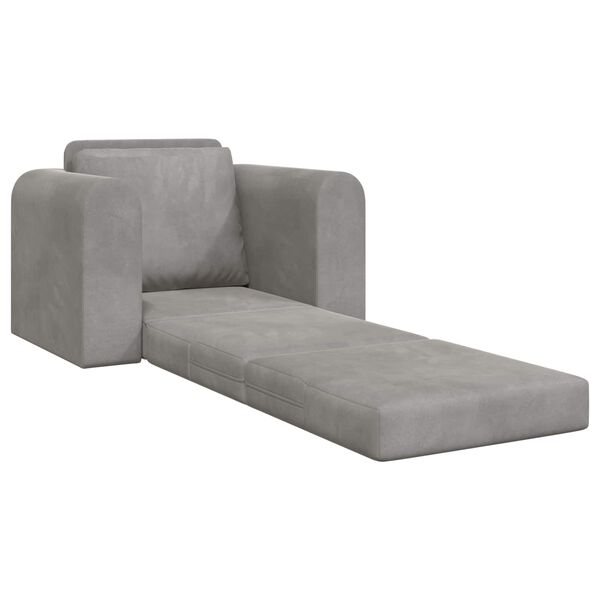 vidaXL Sofa postelja Svetlo siva 98 x 71 x 83 cm Žamet