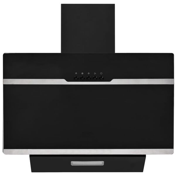 vidaXL Kuhinjska napa 60 cm nerjaveče jeklo in kaljeno steklo črna