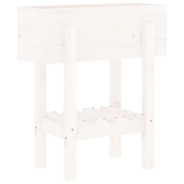 vidaXL Vrtno cvetlično korito belo 62x30x69 cm trdna borovina