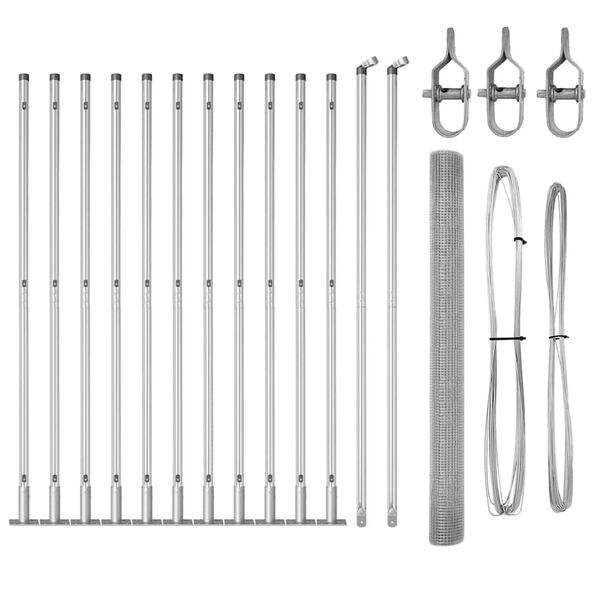 vidaXL Steber ograje. srebrna 25 x 1,6 m (12 x 12 mm mreža) Jeklo