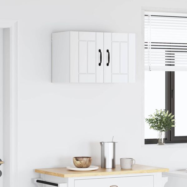 vidaXL Stenska kuhinjska omarica z vrati Lucca Bela 60 x 31 x 40 cm