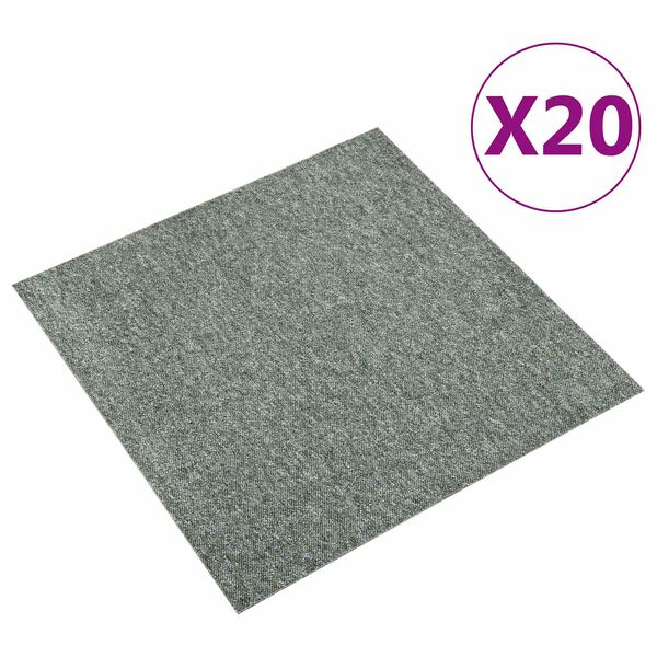 vidaXL Preproga 20 pcs Zelena 50 x 50 cm 100% polipropilen