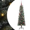 vidaXL Umestno božično drevo Zelena 150 cm PVC, plastika in jeklo