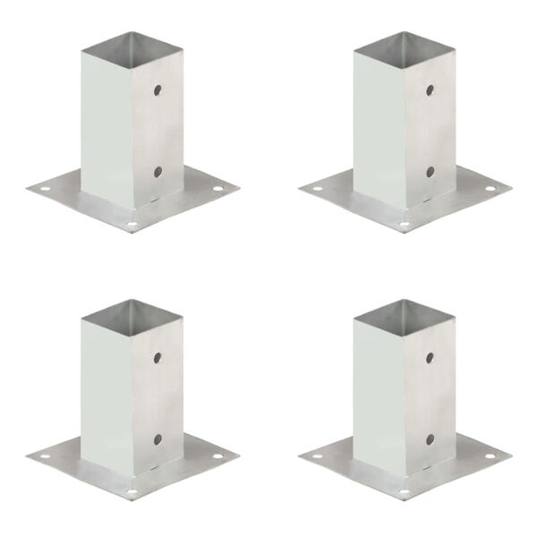 vidaXL Sidra za stebričke 4 kosi pocinkana kovina 71 mm