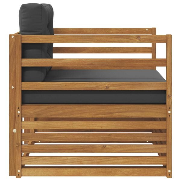 vidaXL Zunanja garnitura za sedenje Masivno akacijevo les in poliester