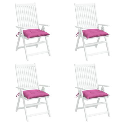 vidaXL Blazine za stole 4 kosi roza 40x40x7 cm blago