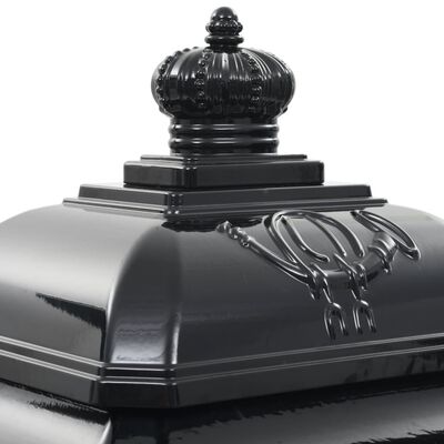vidaXL Stoječi poštni nabiralnik aluminij starinski stil črne barve