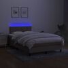 vidaXL Box spring postelja z vzmetnico LED taupe 120x200 cm blago