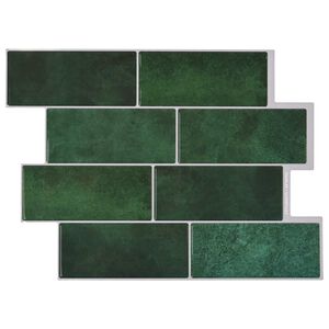 vidaXL Podhodna plo&scaron;čica 10 pcs Temno zelena 29 x 21 cm