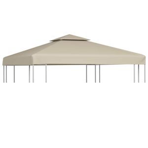 vidaXL Nadomestna streha za paviljon 310 g/m&sup2; bež 3x3 m