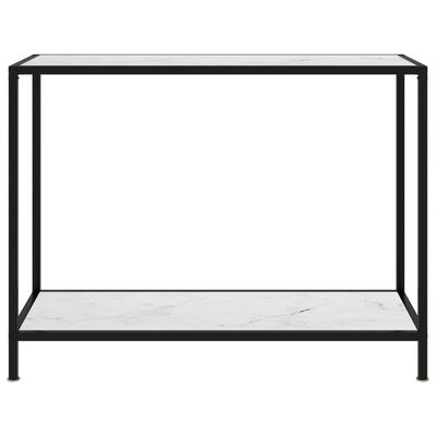 vidaXL Konzolna mizica bela 100x35x75 cm kaljeno steklo