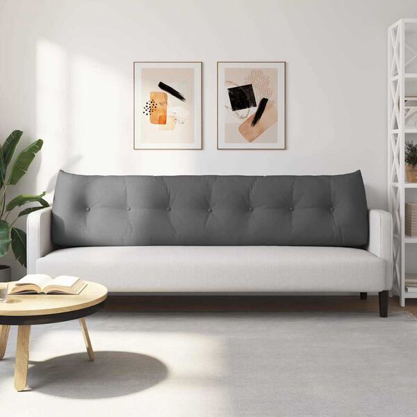 vidaXL Poglavni vzglavnik Temno siva 200 x 24 x 50 cm blago