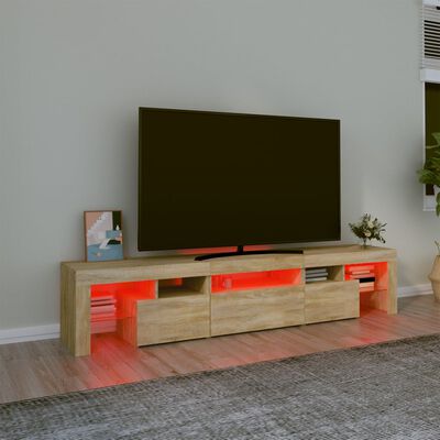 vidaXL TV omarica z LED lučkami sonoma hrast 200x36,5x40 cm