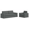 vidaXL Kavčna garnitura 2 pcs Temno siva 222 x 80 x 82 cm blago
