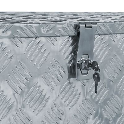 vidaXL Skrinja iz aluminija 110,5 x 38,5 x 40 cm srebrne barve