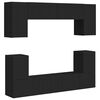 vidaXL Komplet TV omaric 5 kos Črna Inženirski les