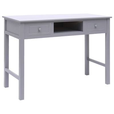 vidaXL Pisalna miza siva 108x45x76 cm trden les pavlovnije