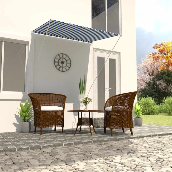 vidaXL Zložljiva tenda 150x150 cm modra in bela