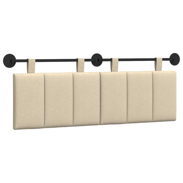 vidaXL Visoki naslon za glavo Črtasto krema 150 x 55 x 5 cm blago