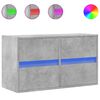 vidaXL Stenska TV omarica z LED lučkami betonsko siva 80x31x45 cm