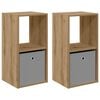 vidaXL Nočna omarica s predalom 2 pcs Umetni hrast 35 x 32 x 68,5 cm