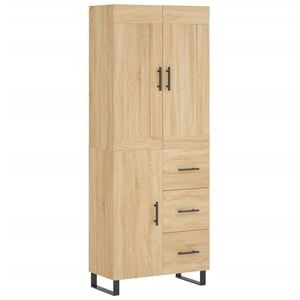vidaXL Visoka komoda sonoma hrast 69,5x34x180 cm inženirski les
