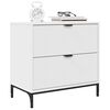 vidaXL Nočna omarica s predalom Bela 63.5 x 36 x 61 cm Konstruiran les