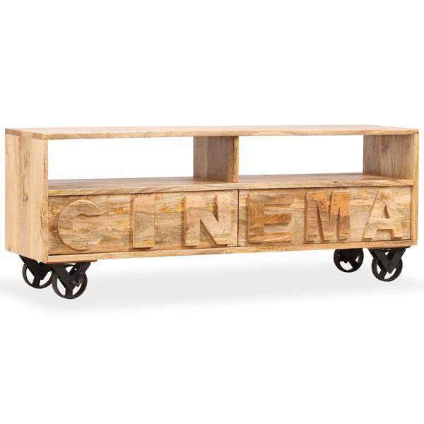 vidaXL TV omarica iz trdnega mangovega lesa 120x30x48 cm