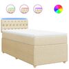 vidaXL Box spring postelja z vzmetnico krem 90x200 cm blago