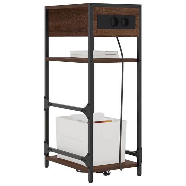 vidaXL Nočna omarica Rjav hrast 40 x 27 x 76 cm Konstruiran les