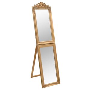 vidaXL Prostostoječe ogledalo zlato 45x180 cm