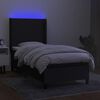 vidaXL Box spring postelja z vzmetnico LED črna 90x200 cm blago