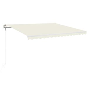 vidaXL Avtomatska tenda LED + senzor 400x350 cm krem