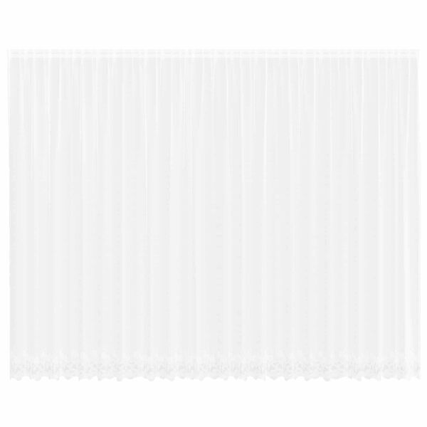 vidaXL Čipkasta Zavesa z zavesami Bela 280 x 600 cm Poliester