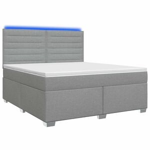 vidaXL Postelja boxspring z vzmetnico Svetlo siva 140 x 190 cm Blago