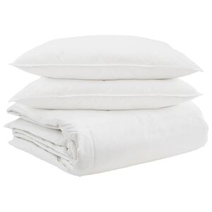 vidaXL Komplet odej z blazino 3 pcs Bela Perje