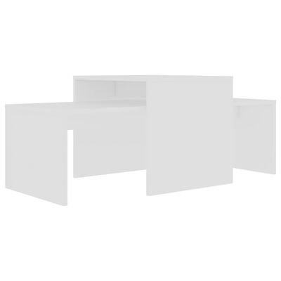 vidaXL Komplet klubskih mizic bel 100x48x40 cm iverna plošča