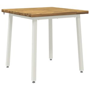 vidaXL 60 x 55 x 75 cm Masiven les akacije Bela Pravokotna